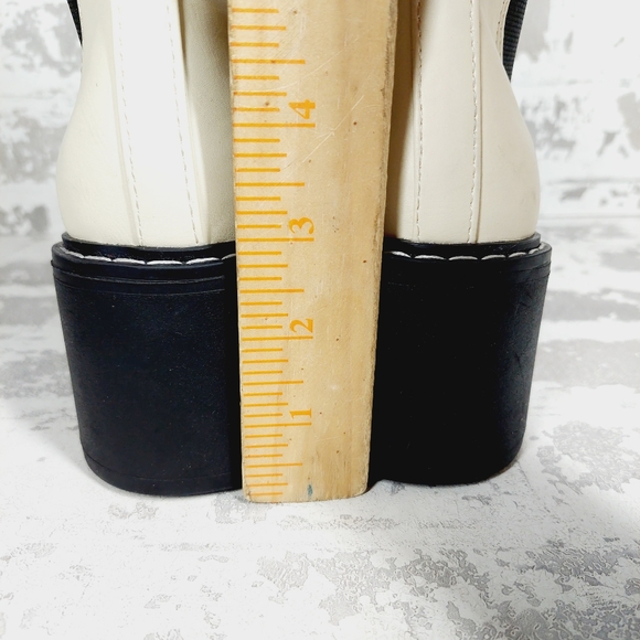 NEW Nine West Doleas 3 White Black Chunky Ankle Boots i258 - Picture 10 of 15